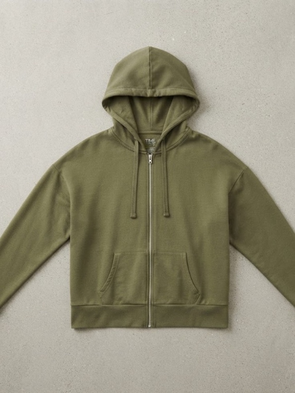 Time and Tru Olive Crewneck Hooded Sweatshirt